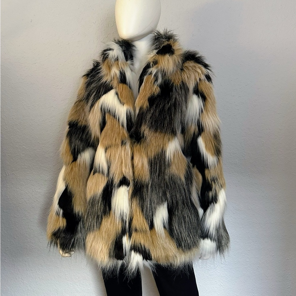 NWT MICHAEL MICHAEL KORS FAUX FUR COAT - Picture 9 of 11